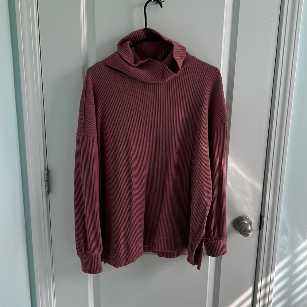 GAP oversized waffle turtleneck.